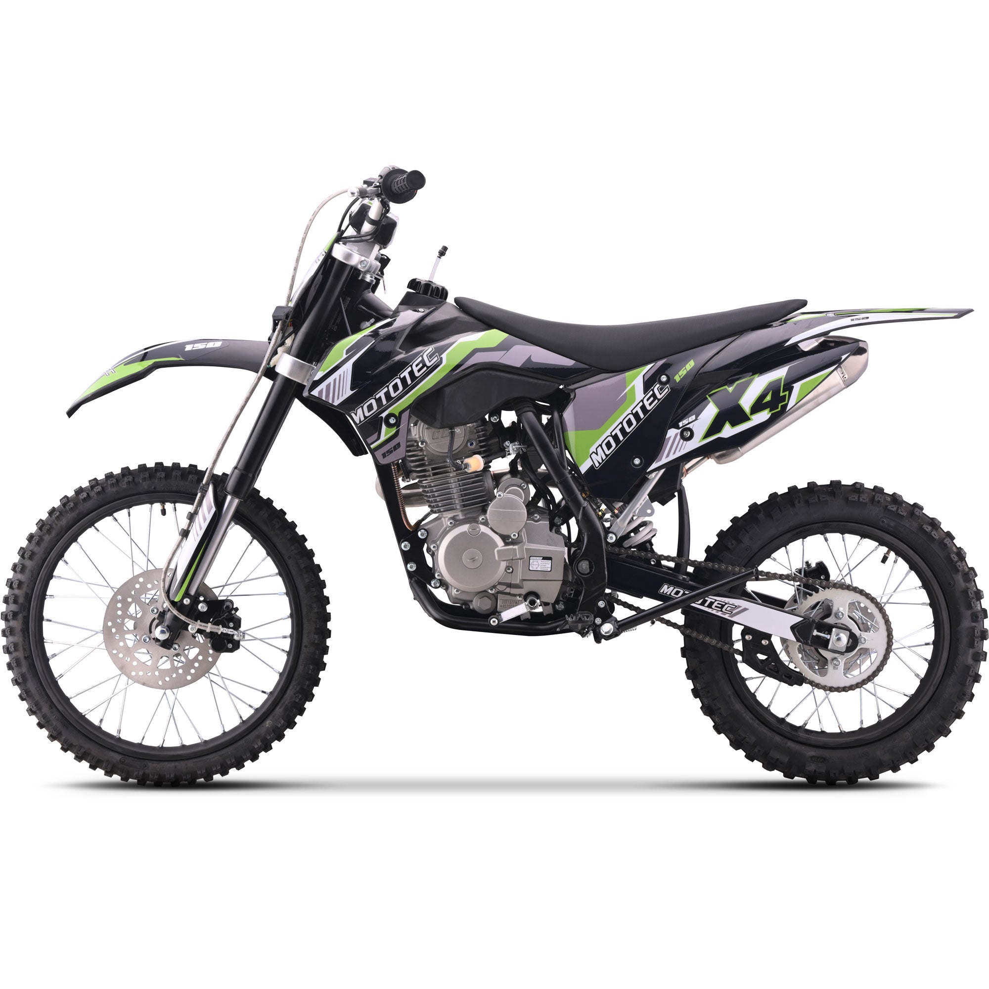 MotoTec X4 150cc 4-Stroke Gas Dirt Bike Black
