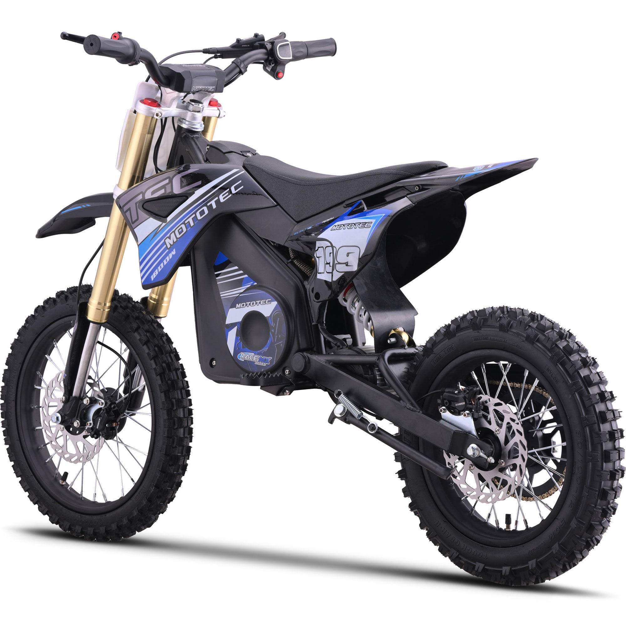MotoTec 48v Pro Electric Dirt Bike 1800w Lithium Blue