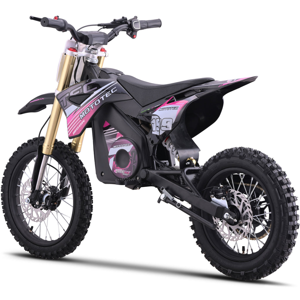 MotoTec 48v Pro Electric Dirt Bike 1800w Lithium Pink