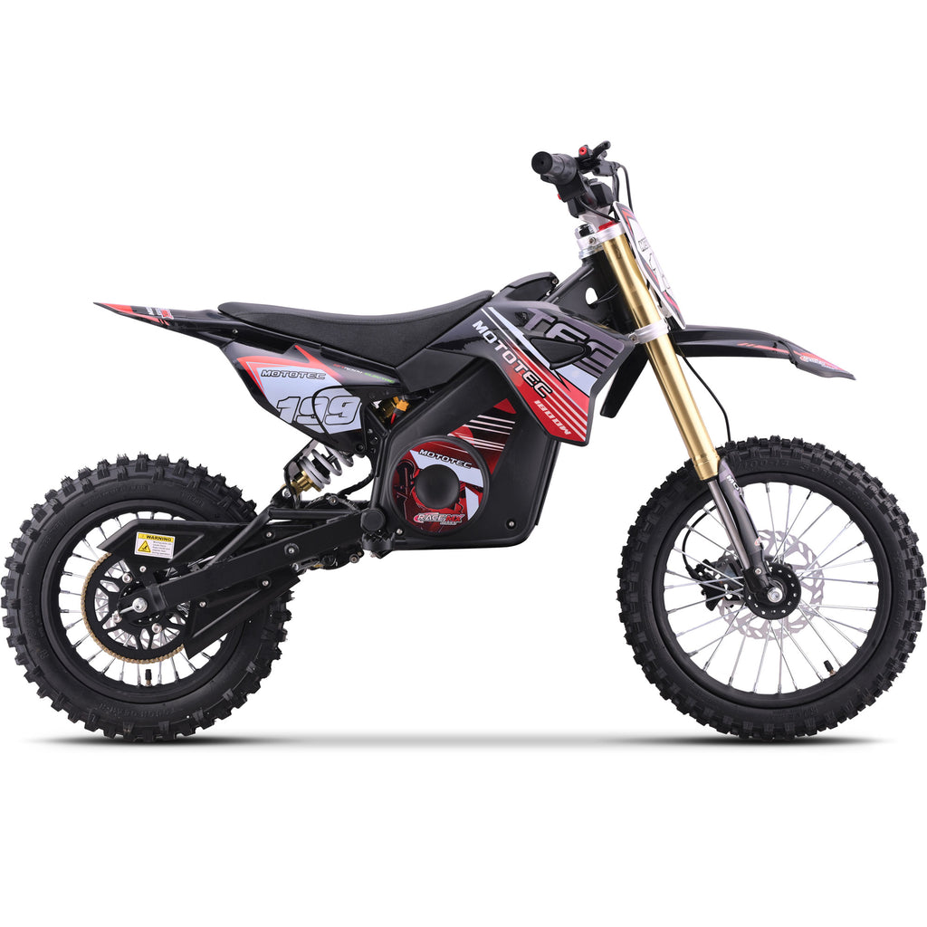 MotoTec 48v Pro Electric Dirt Bike 1800w Lithium Red