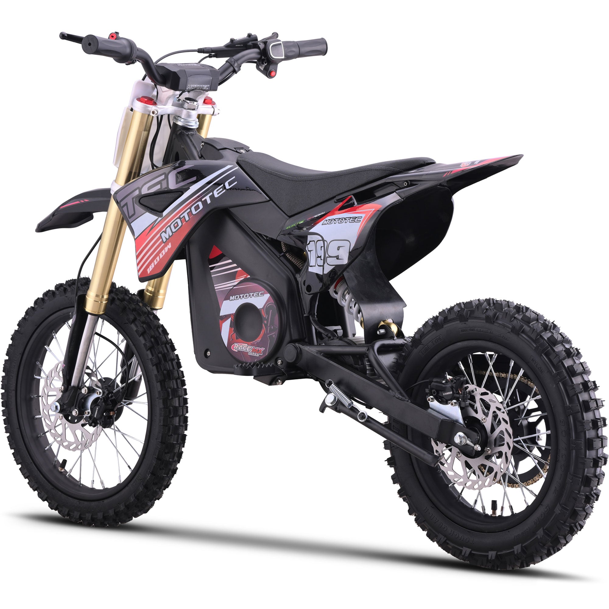 MotoTec 48v Pro Electric Dirt Bike 1800w Lithium Red