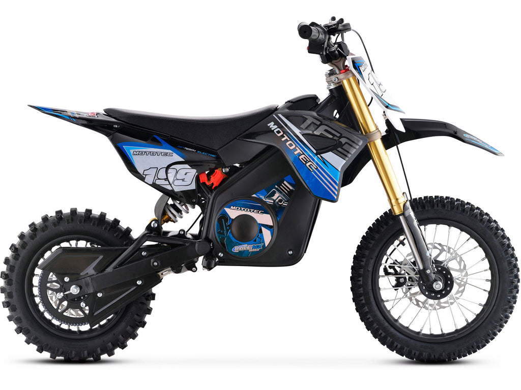 MotoTec 36v Pro Electric Dirt Bike 1200w Lithium Blue