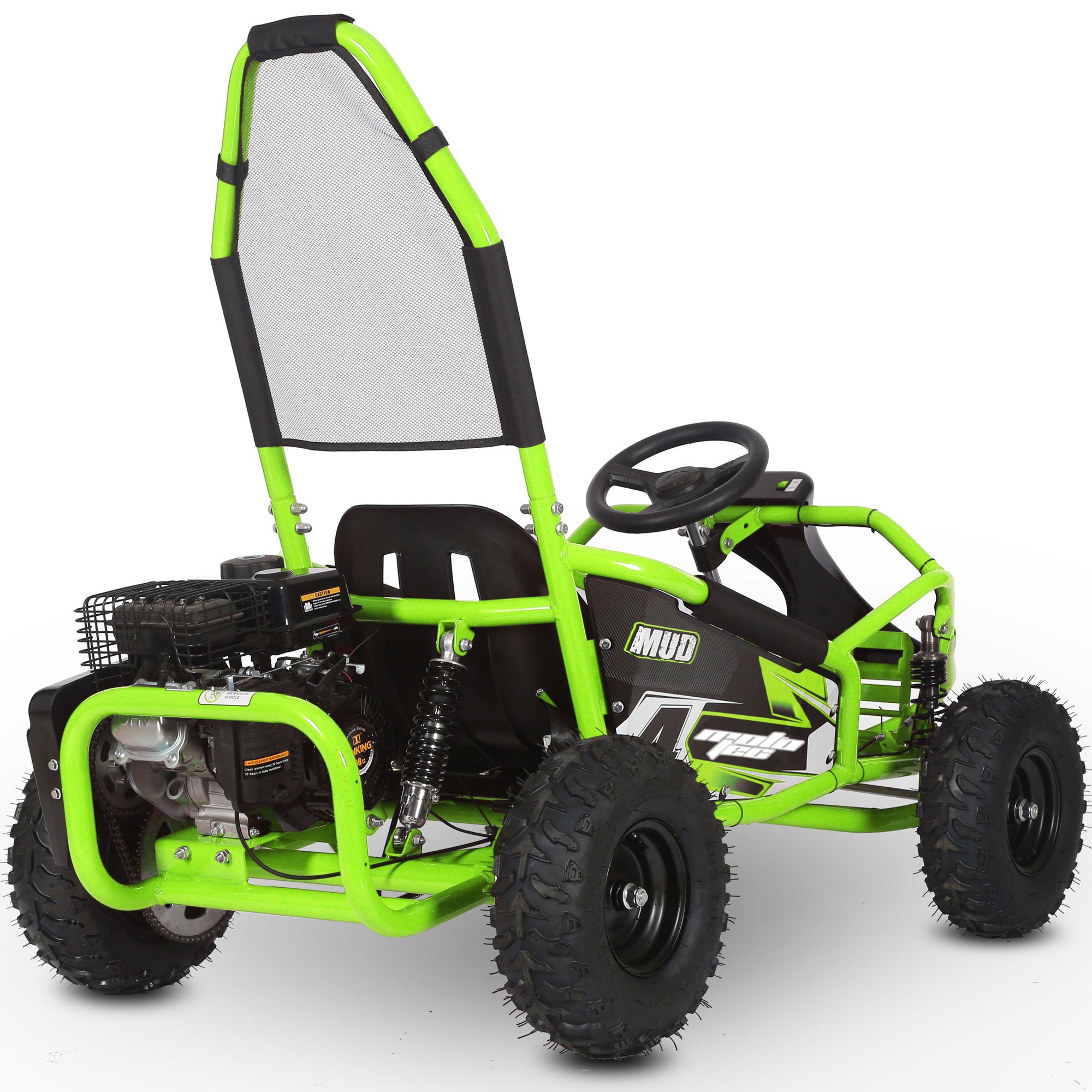MotoTec Mud Monster 98cc Go Kart Full Suspension Green