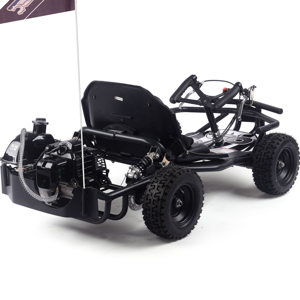 MotoTec Sandman Kids Gas Powered 52cc Go Kart Black