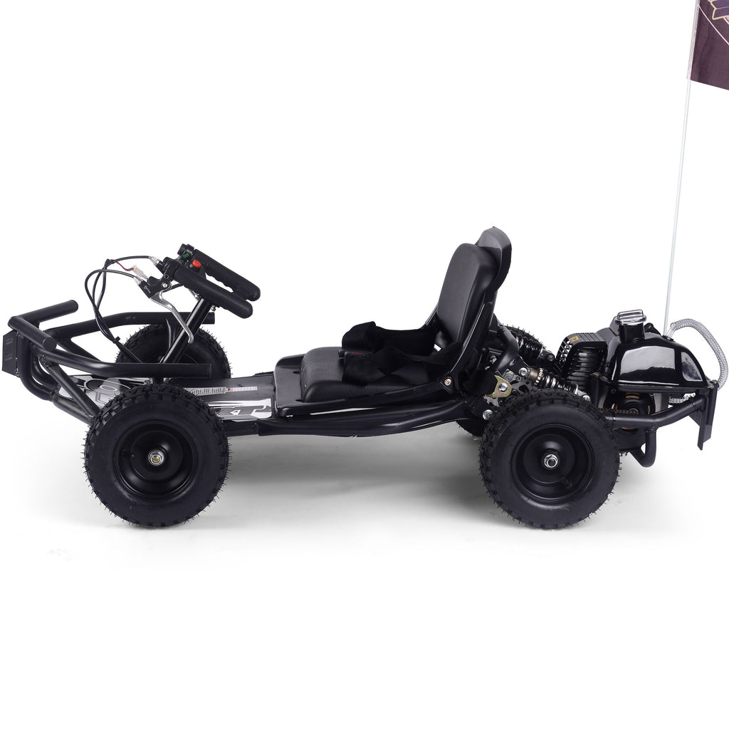 MotoTec Sandman Kids Gas Powered 52cc Go Kart Black