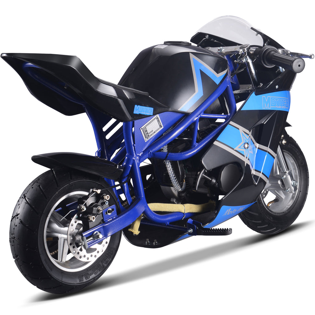 MotoTec Gas Pocket Bike GT 49cc 2-stroke Blue