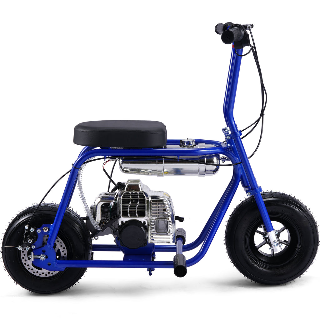 MotoTec Wild Rover 49cc 2-Stroke Kids Gas Mini Bike Blue