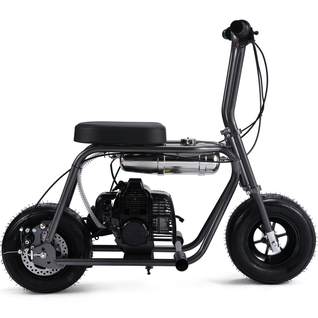 MotoTec Wild Rover 49cc 2-Stroke Kids Gas Mini Bike Grey