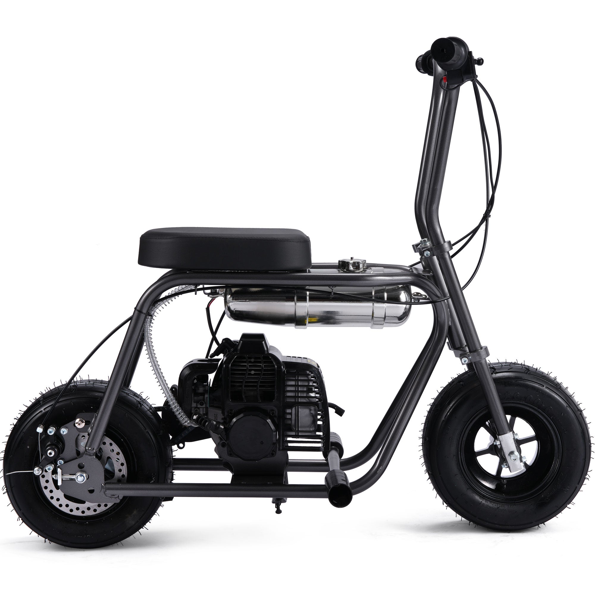 MotoTec Wild Rover 49cc 2-Stroke Kids Gas Mini Bike Grey