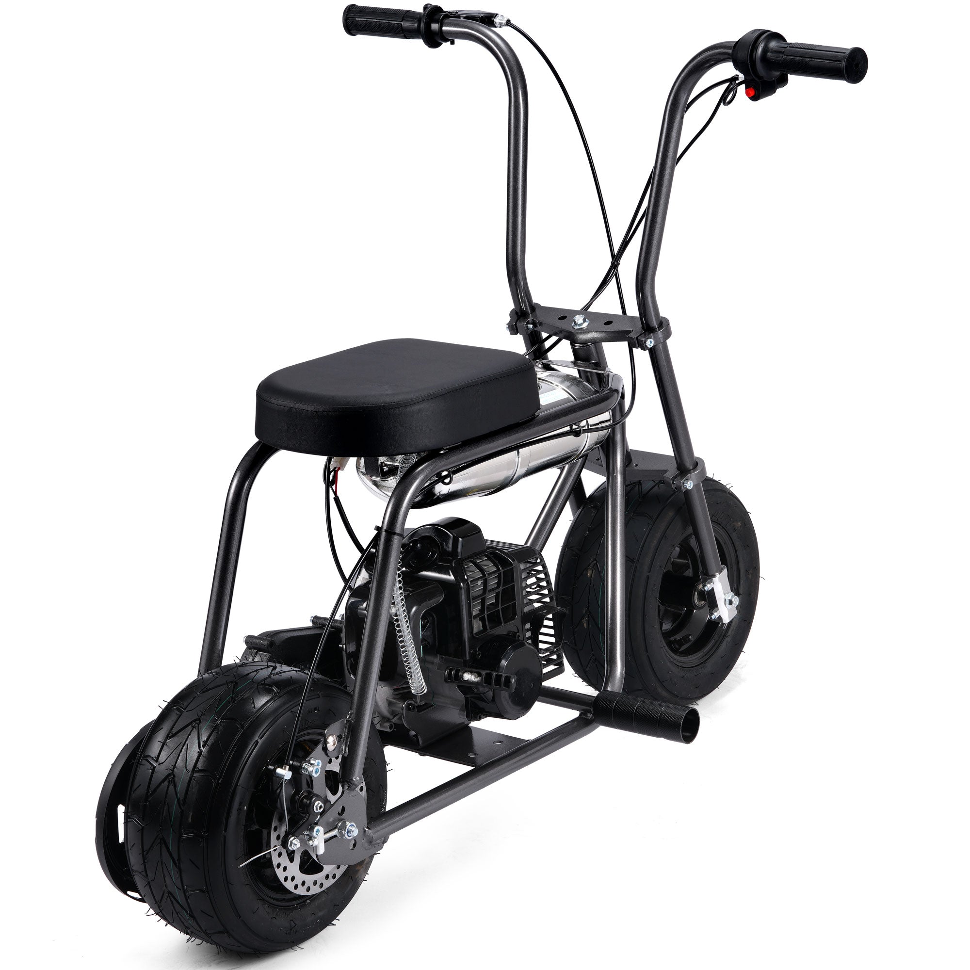 MotoTec Wild Rover 49cc 2-Stroke Kids Gas Mini Bike Grey