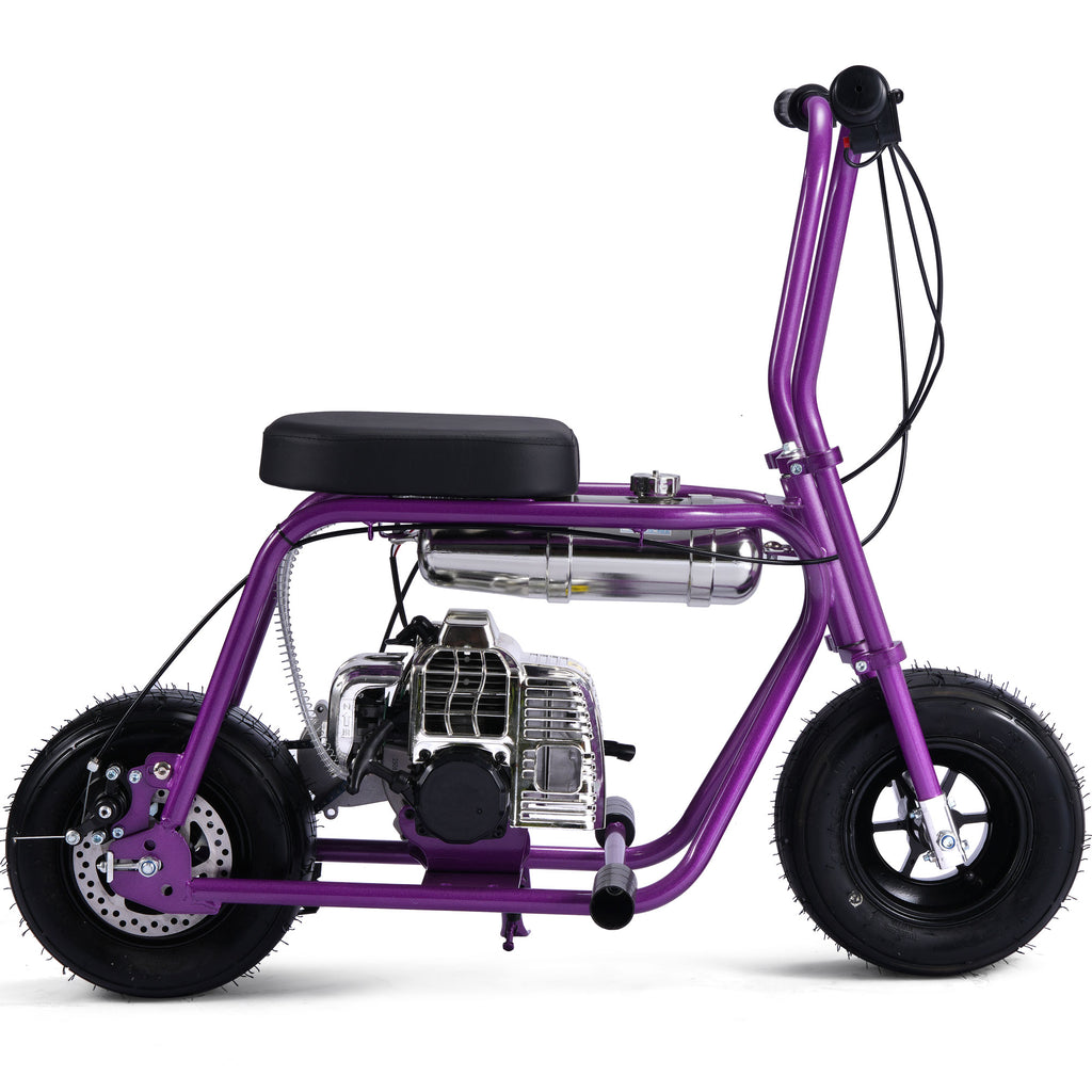 MotoTec Wild Rover 49cc 2-Stroke Kids Gas Mini Bike Purple
