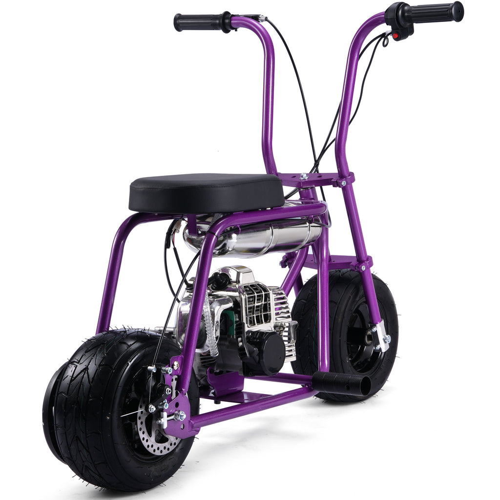 MotoTec Wild Rover 49cc 2-Stroke Kids Gas Mini Bike Purple